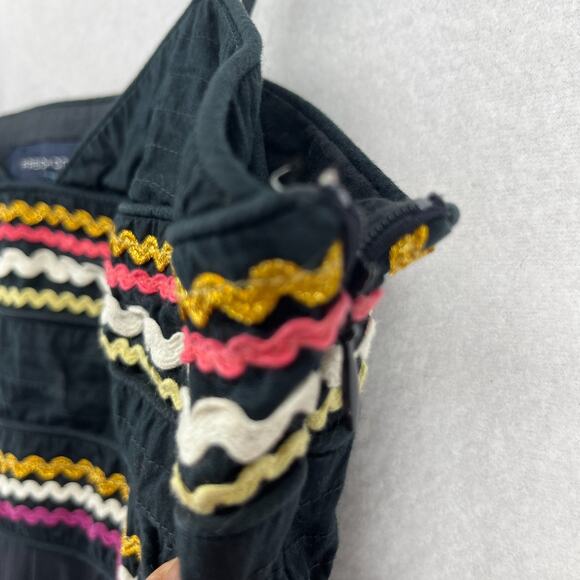 FRENCH CONNECTION Top Womens 2 Camisole Embroidered Ric Rac Trim Boho Black - Picture 12 of 16